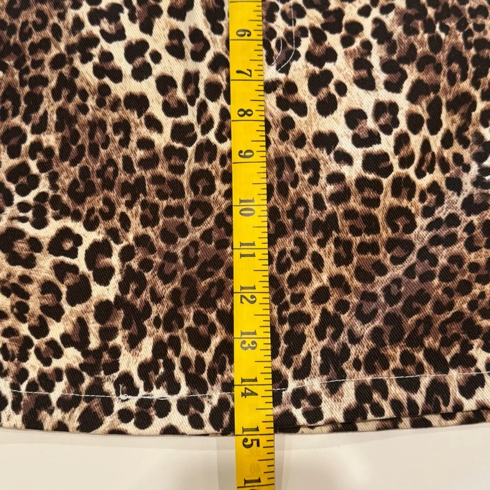 NWT Ultra Flirt Twill Mini Skirt Leopard Print Size Large